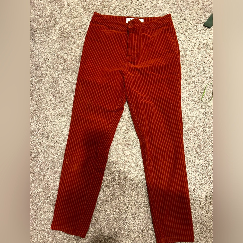 Burnt Orange Corduroy Skinny Pants